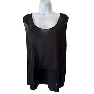 NWT Escada Designer Sheer Sleeveless Top in Black Orig. $490 Size 46
